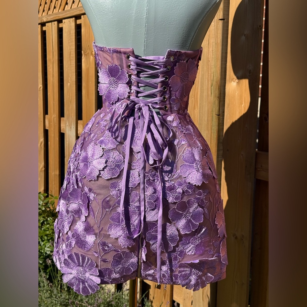 🆕 BRONX & BANCO 🧿 NWOT Jasmine Maraya Lilac Mini Dress - Sz XS US 2 - Picture 8 of 16